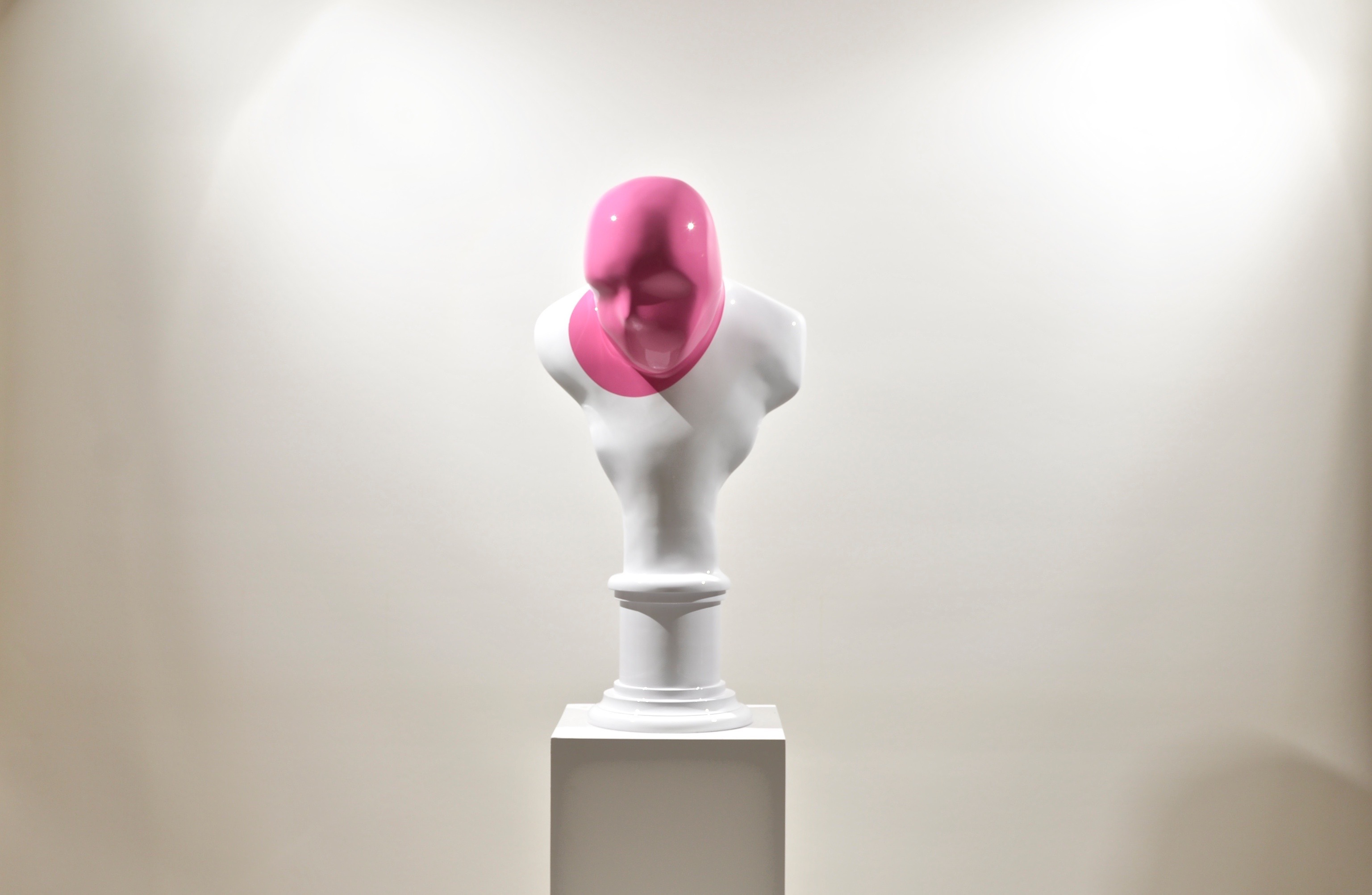 Bust II Fiberglass Resin (85h x 45w x 45d cm) by Sam Shendi